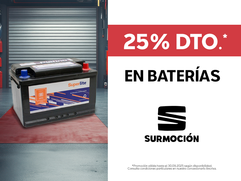25% de descuento en baterías