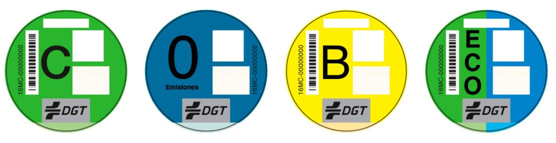 Distintivos ambientales DGT etiquetas